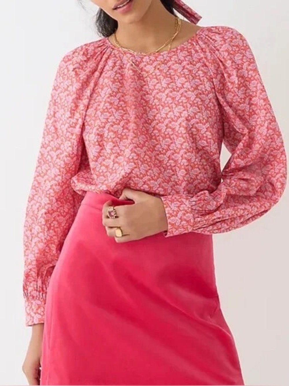 J.CREW Scoopneck Popover Top in Liberty Toutouayette Fabric BM935